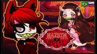 Hazbin Hotel react to Nezuko as Alastors Overlord Daughter [upl. by Bonina]