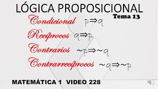 Lógica proposicional  Recíprocos contrarios contrarrecíprocos [upl. by Kostival]