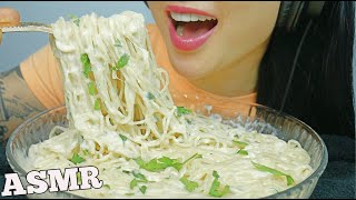 ASMR CREAMY ALFREDO PASTA SOFT STICKY EATING SOUNDS NO TALKING  SASASMR [upl. by Phaedra]