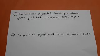 3sınıf kesir problemleri kolaydan zora doğru Bulbulogretmen matematik kesir problem [upl. by Darra]