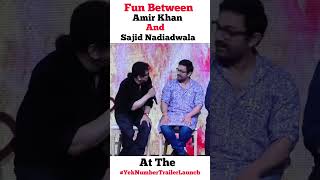 Fun Between Amir Khan and Sajid Nadiadwala at the Yek Number Trailer Launch shorts amirkhan [upl. by Allehcim]