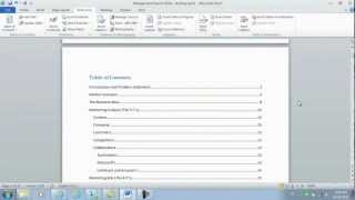 How to insert page numbers and a table of contents using Microsoft Word 2010 [upl. by Laverna600]