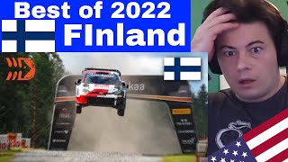 American Reacts Best of WRC Rally Finland 2022  Crashes Action and Pure Sound [upl. by Odranar]