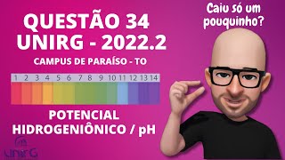 UNIRG PARAÍSO 20222  Questão 34  Cálculo de Concentração de Cátions Hidrônio [upl. by Leirvag]