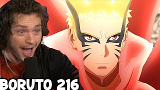 NARUTO BARYON MODE REVEALED REACTION  Boruto Episode 216 Reaction [upl. by Nuyh]