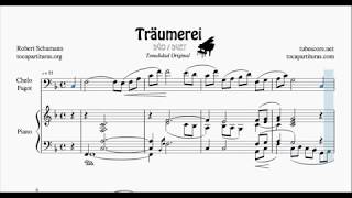 Traumerei by Schumann Duet Sheet Music for Cello and Bassoon Melody  Piano Accompaniment [upl. by Pellikka723]