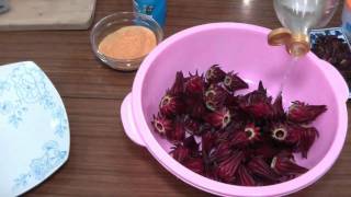 今日素菜如何醃洛神花 How to make marnitated Roselle [upl. by Fields857]