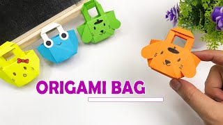 How to Make Origami Bag  Easy Paper Craft Tutorial [upl. by Alphonsine908]