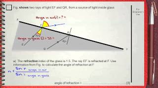 Q 03 L4 Light Refraction  Ch 5 Waves IGCSE past papers  measuring angles [upl. by Anolahs146]