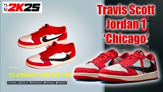 NBA 2K25 Shoe Creator  Travis Scott Jordan 1 Low Chicago [upl. by Kate]