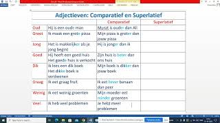 Ders 28 Hollandaca Sıfatlarda Karşılaştırma ve Üstünlük Adjectieven Comparatief en Superlatief [upl. by Dunning]