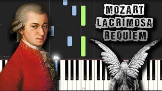 Mozart  Lacrimosa Requiem  Piano Tutorial Synthesia Download MIDI [upl. by Cirded152]