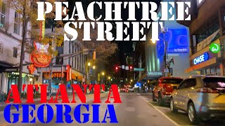 Peachtree Street  Atlantas LONGEST Street  Norcross to Downtown Atlanta  4K Street Night Drive [upl. by Yran666]