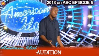 Michael J Woodward sings from HIS HEART “Make It Rain” Audition American Idol 2018 Episode 6 [upl. by Ahtinak904]