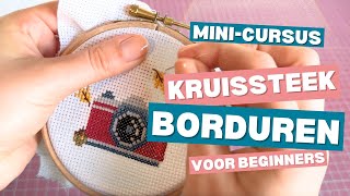 Leren Borduren Makkelijk beginnen met kruissteek gratis minicursus [upl. by Eniamrahs]