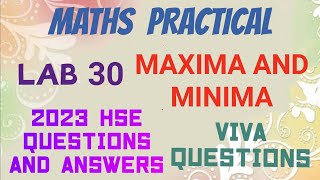 MATHS LAB 30MAXIMA AND MINIMA2023 HSE QUESTIONS AND ANSWERSVIVA QUESTIONS [upl. by Darill688]