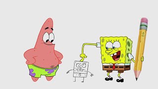 DoodleBob Drawing Comes Alive w SpongeBob and Patrick Puppets  Frankendoodle  Toymation [upl. by Sandler]