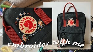 diy embroidered kånken backpack 🎒  embroider with me [upl. by Petty672]