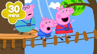 Peppas Wobbly Bridge Challenge 🐽  Peppa Pig Full Episodes [upl. by Ellesor]