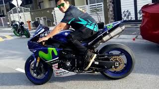 Yamaha Yzf R1 Crossplane Akrapovic Very Loud Sound Full HD [upl. by Alliscirp]