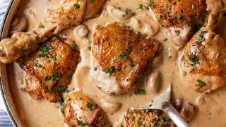 Chicken Fricassee  quick French Chicken Stew [upl. by Norabel]