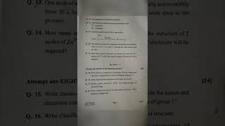 HSC board exam paper chemistry  12th board exam 🔥 shorts education viralshorts  chemistry [upl. by Zeb329]