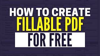 How To Create A Fillable PDF Form For Free 2024 [upl. by Levan952]