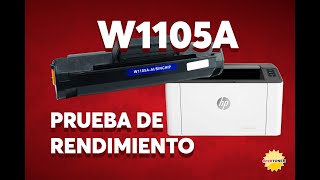 Prueba de rendimiento de tóner W1105A con impresora HP LASER 107 W [upl. by Liagiba106]