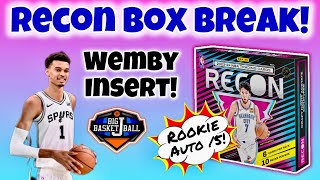 FIRST LOOK 202324 Panini Recon Basketball Hobby Box Break 🔥 WEMBY INSERT  Rookie Auto ’d 5 [upl. by Adnowal]