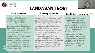 Pengaruh Selfesteem Harga diri dan Persepsi Risiko terhadap Perilaku Merokok [upl. by Denys39]