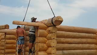 Montage eines HolzhausesBlockhausesNaturstammhaus Planung in Deutschland Produktion in Russland [upl. by Ewart714]