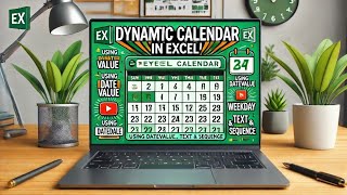 Create a Dynamic Calendar in Excel Using DATEVALUE WEEKDAY TEXT amp SEQUENCE Functionsquot [upl. by Livvie255]