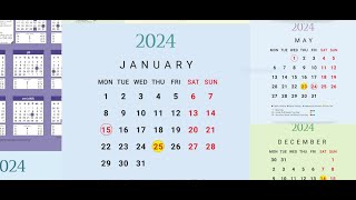 2024 January Calendar Sri Lanka With Holidays  නිවාඩු දින සහිත සම්පූර්ණ දින දර්ශනයකැලැන්ඩරය නොමිලේ [upl. by Rodrigo]