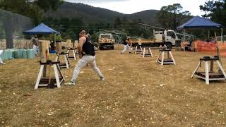 Woodchopping Heat 275mm Standing Block Handicap Nunamara 9324 amandabeams3354 [upl. by Devi]