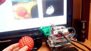 Object tracking with Raspberry Pi 3 and Picamera on pantiltmount moved with Arduino and two servos [upl. by Haden444]