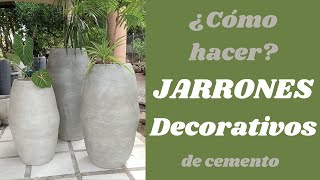 Aprende a hacer estos elegantes JARRONES de cemento más fácil de lo que parece [upl. by Urson]