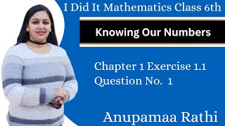 Knowing Our Numbers Class 6 Maths  I Did It Mathematics Class 6 Ch 1 Ex 11 Q 1  Anupama Rathi [upl. by Clere327]