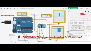 Tinkercad Arduino Project To Interface ESP8266ThingSpeakArduino in Tinkercad Simulator [upl. by Iadrahs831]