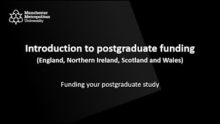 Introduction to postgraduate funding England Northern Ireland Scotland Wales [upl. by Filbert716]