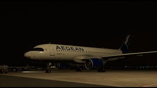 MSFS  Night Flight  Athens LGAVThessaloniki LGTSAthens LGAV  A320neo  Aegean Airlines [upl. by Lougheed104]