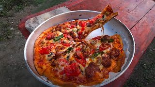 Epic Pizza Recipe Baked in the Garden Oven [upl. by Grimaldi]