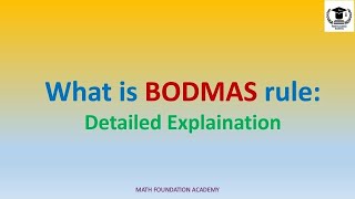 BODMAS rule explanation I learn fundamental in math [upl. by Arihas683]