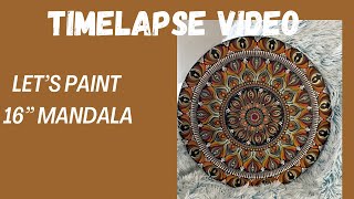 16” Dot art mandala painting Tutorial Timelapse Peacefuldotsfollow art design artist [upl. by Rozanna741]