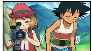 Ash x Serena  Pokemon Ash and Serena amour shipping cute moments [upl. by Thorwald]