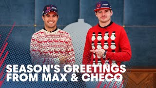 Happy Holidays  Seasons Greetings from Max Verstappen and Sergio Perez [upl. by Lief648]