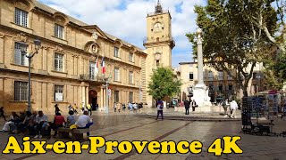 AixenProvence France Walking tour 4K [upl. by Greggory186]