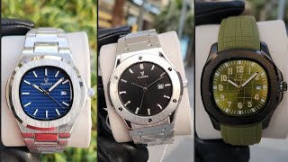 viguer brand by fitron watch in 3 different designs patek hublot nautilus design watches [upl. by Yellhsa]