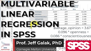 Multivariable Linear Regression in SPSS SPSS Tutorial Video 26 [upl. by Ede364]