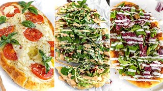 FLATBREAD PIZZA FEAST  3 Toppings  the Italian  the California  the Greek [upl. by Ahsirpac]