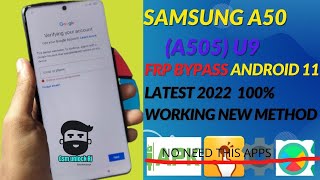 samsung a50A50S A505 u9 u10 Google Account Bypass frp bypass android 11 new method 2022 100 work [upl. by Hardner]